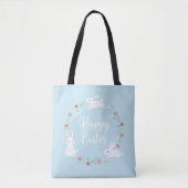Elegant Floral Easter Bunny | Canvas tas (Voorkant)
