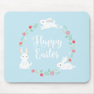 Elegant Floral Easter Bunny   Mousepad Muismat