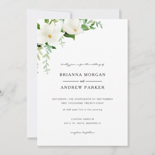 Elégant Floral Einladung Invitation (Devant)