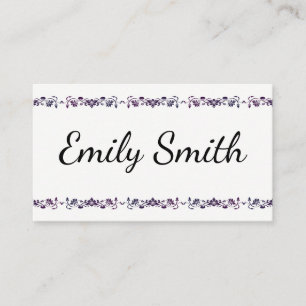 Elegant Floral Elements Cursive Text Visitekaartje