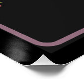 Elegant Floral Embroidery Pattern Black Background Perfect Poster (Hoek)