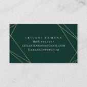 Elegant Floral Emerald Visitekaartje (Achterkant)