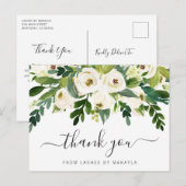 Elegant Floral en Greenery Business Hartelijk dank Briefkaart (Voorkant / Achterkant)