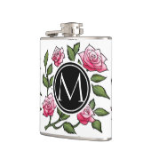 Elegant Floral en Monogram Heupfles (Links)