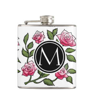 Elegant Floral en Monogram Heupfles