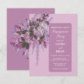 Elegant Floral Engagement Party Kaart (Voorkant / Achterkant)