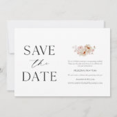 Élégant Floral Enregistrer la carte Date (Dos)