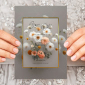 Élégant floral Enregistrer la date - Faire-part de