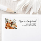 Élégant Floral Étiquettes de adresse de mariage d' (En situation)