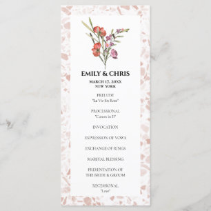 Elegant Floral Eucalyptus Wedding Ceremony Programma