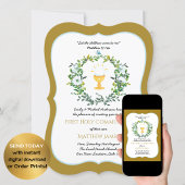 Elegant Floral First Heilige Communauteit Uitnodig Kaart