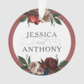 Elegant Floral First Kerstbruilding Keepslag Ornament (voorkant)