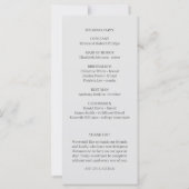 Élégant Floral Fumé Gris Programme de mariage (Dos)