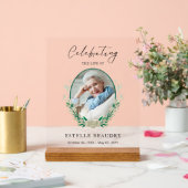 Elegant Floral Funeral Celebration of life Photo   (Mariage)