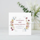 Elegant Floral Garden 60th Birthday Invitation (Debout devant)