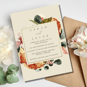 Elegant Floral Garden Wedding Kaart