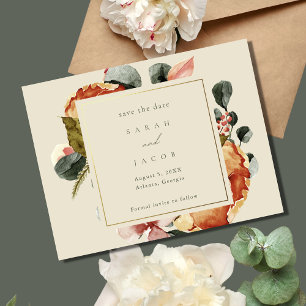 Elegant Floral Garden Wedding Save The Date