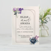 Elegant Floral Geometric Wedding Invitation (Debout devant)