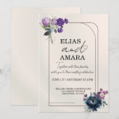 Elegant Floral Geometric Wedding Invitation (Devant / Derrière)