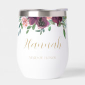 Elegant Floral gepersonaliseerd Maid of Honor (Links)
