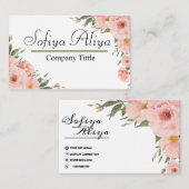 Elegant Floral gepersonaliseerd Visitekaartje ontw (Voorkant / Achterkant)