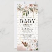 Elegant Floral Glitter Drip Marble Baby shower (Voorkant)