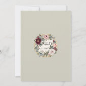 Elegant Floral Gold Frans Classic Bruiloft Kaart (Achterkant)