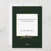 Elegant Floral Gold Noel Typografie Foto Feestdagenkaart (Achterkant)