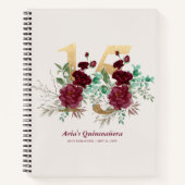 Elégant Floral Gold Numéro 15 Livre d'or de Bourgo (Devant)