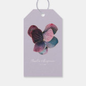 Elegant Floral Gold Paarse Hydrangeas bruiloft Cadeaulabel (Achterkant)