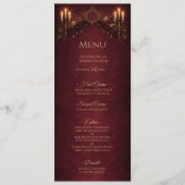 Elegant floral Gothic Halloween Wedding Menu (Devant)