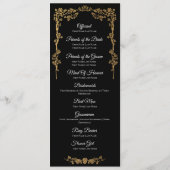 Elegant floral Gothic Wedding Program Menu (Achterkant)