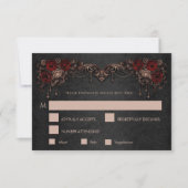Elegant floral gothic Wedding RSVP Card (Devant)