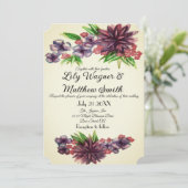 Elegant Floral Greenery Wedding Invitation Kaart (Staand voorkant)