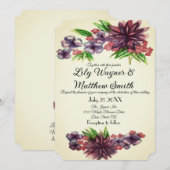 Elegant Floral Greenery Wedding Invitation Kaart (Voorkant / Achterkant)