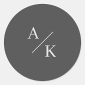 Elegant Floral grijs Ronde Sticker (Voorkant)