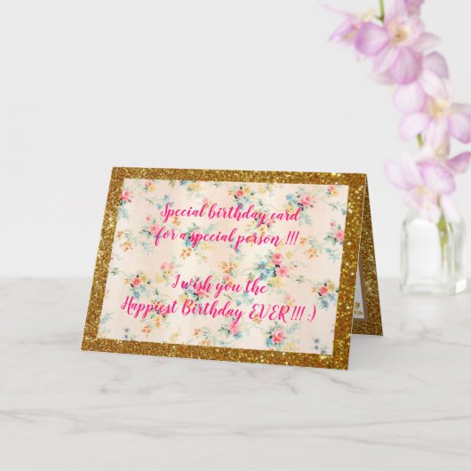 Elegant Floral Happiest Birthday Card Kaart (Orchidee)