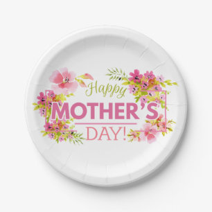 Elegant Floral Happy Moederdag Bord papier
