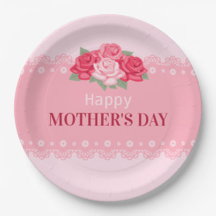 Elegant Floral Happy Moederdag Bord papier