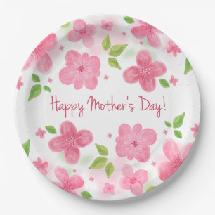 Elegant Floral Happy Moederdag Bord papier