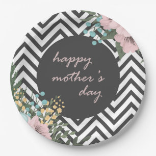 Elegant Floral Happy Moederdag Bord papier