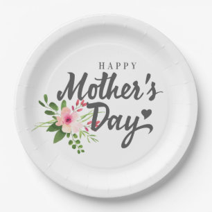 Elegant Floral Happy Moederdag Bord papier