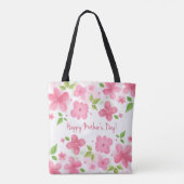 Elegant Floral Happy Moederdag | CANVAS TAS (Achterkant)