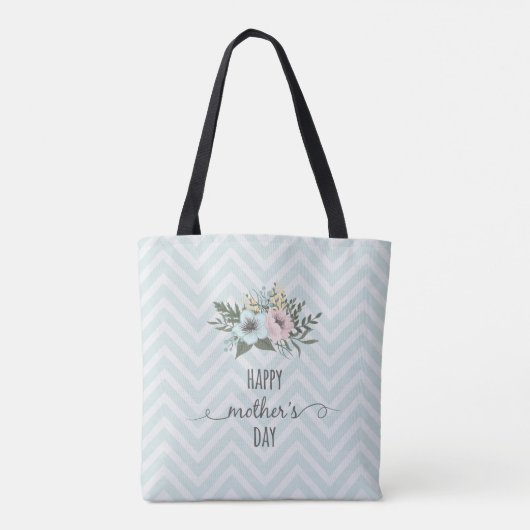 Elegant Floral Happy Moederdag | CANVAS TAS (Achterkant)