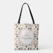 Elegant Floral Happy Moederdag Canvas tas (Achterkant)