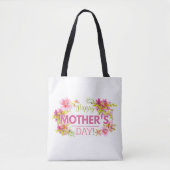Elegant Floral Happy Moederdag | CANVAS TAS (Voorkant)