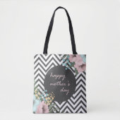 Elegant Floral Happy Moederdag | CANVAS TAS (Voorkant)