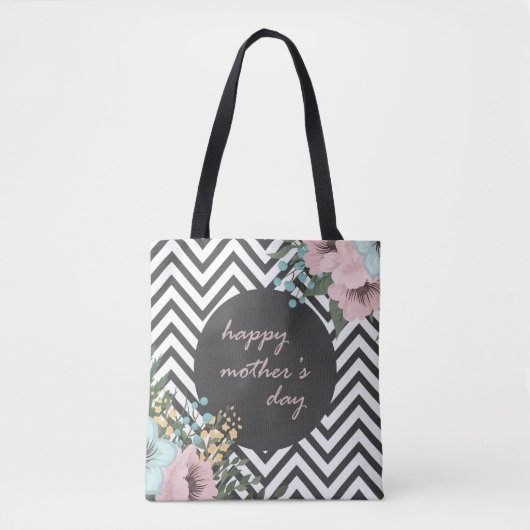 Elegant Floral Happy Moederdag | CANVAS TAS (Voorkant)