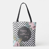 Elegant Floral Happy Moederdag | CANVAS TAS (Achterkant)