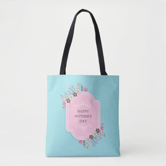 Elegant Floral Happy Moederdag | CANVAS TAS (Voorkant)